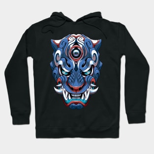 Blue Tiger Japanese mask Hoodie